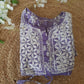 Bloom Printed Purple Cotton Mulmul Chikankari Short Kurti With Dori