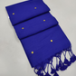 Blue Handloom Cotton Saree With Sequins