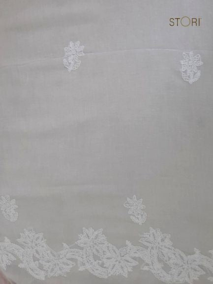 Hand Embroidered Cotton Mulmul Lucknowi Chikankari Dupatta