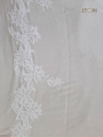 Hand Embroidered Cotton Mulmul Lucknowi Chikankari Dupatta