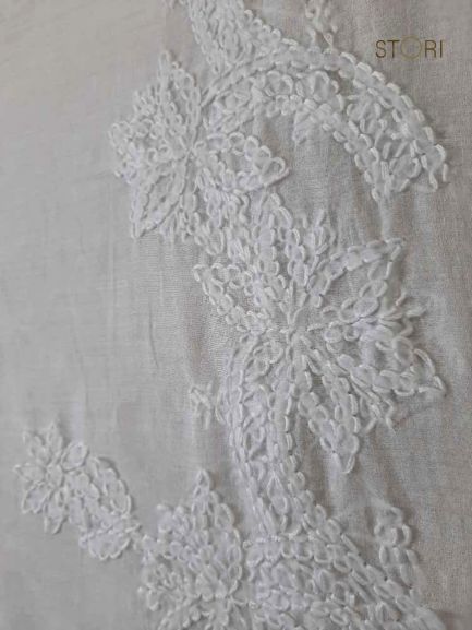 Hand Embroidered Cotton Mulmul Lucknowi Chikankari Dupatta