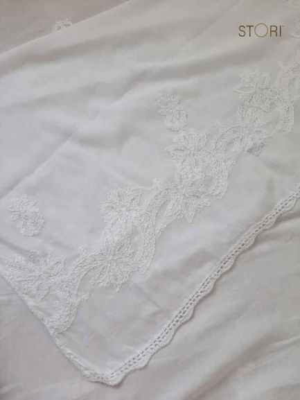 Hand Embroidered Cotton Mulmul Lucknowi Chikankari Dupatta