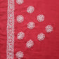 Deep Red Noor Full Jaal Hand Embroidered Lucknowi Chikankari Saree