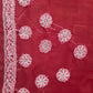 Maroon Noor Full Jaal Hand Embroidered Lucknowi Chikankari Saree