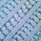 Powder Blue Noor Full Jaal Hand Embroidered Lucknowi Chikankari Saree