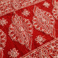 Deep Red Noor Full Jaal Hand Embroidered Lucknowi Chikankari Saree