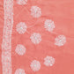 Carrot Pink Noor Full Jaal Hand Embroidered Lucknowi Chikankari Saree