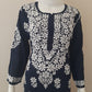 Kaaya Navy Blue Modal Chikankari Kurti