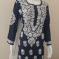 Kaaya Navy Blue Modal Chikankari Kurti