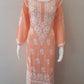 Kaaya Peach Modal Chikankari Kurti