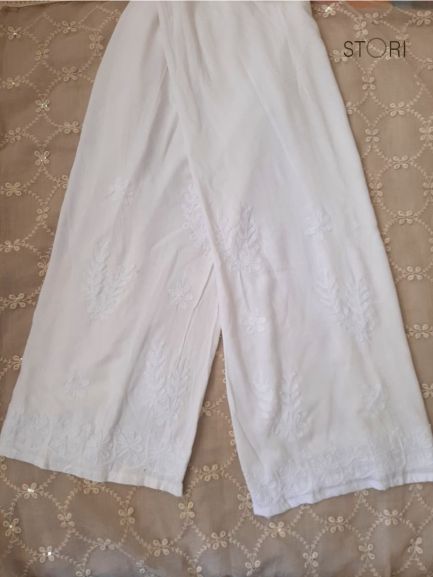 Pinaka Aari Work Lucknowi Chikankari Rayon Palazzo