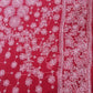 Bridal Red Surya Hand Embroidered Lucknowi Chikankari Saree