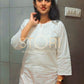 White Pure Cotton Chikankari Kurti