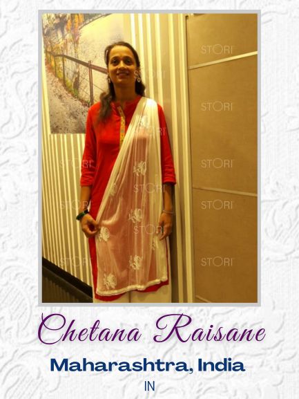 Chetana Raisane in Embroidered Rose Motifs Chiffon Lucknowi Chikankari Dupatta