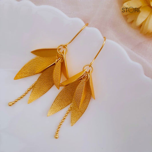 Pratiksha Matt Gold Dangling Earrings