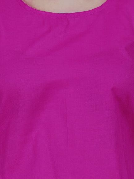 Dark Pink Cotton Long Inner Slip