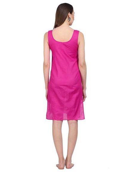 Dark Pink Cotton Long Inner Slip