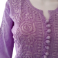 Lavender Purple Ombre Shaded Soft Dobby Cotton Chikankari Kurti