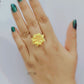 Floral Blossom Golden Polish Finger Ring