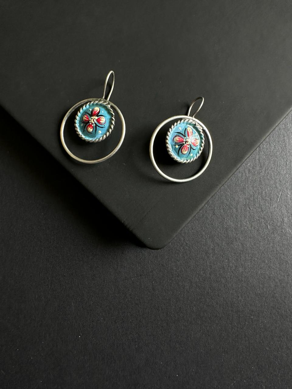 Abhitha Enameled Hook Earrings