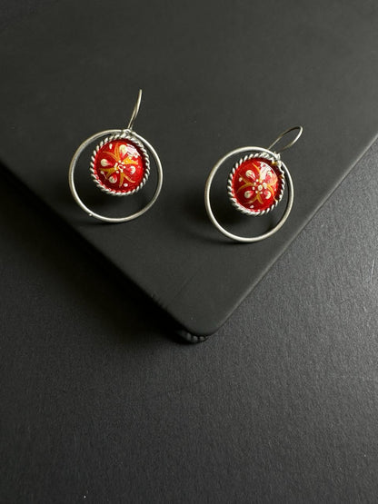 Abhitha Enameled Hook Earrings