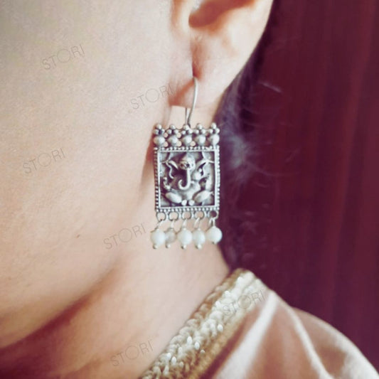 Ganesh Mudra Dangler Earrings