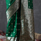 Forest Green Zari Woven Silk Saree