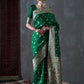 Forest Green Zari Woven Silk Saree