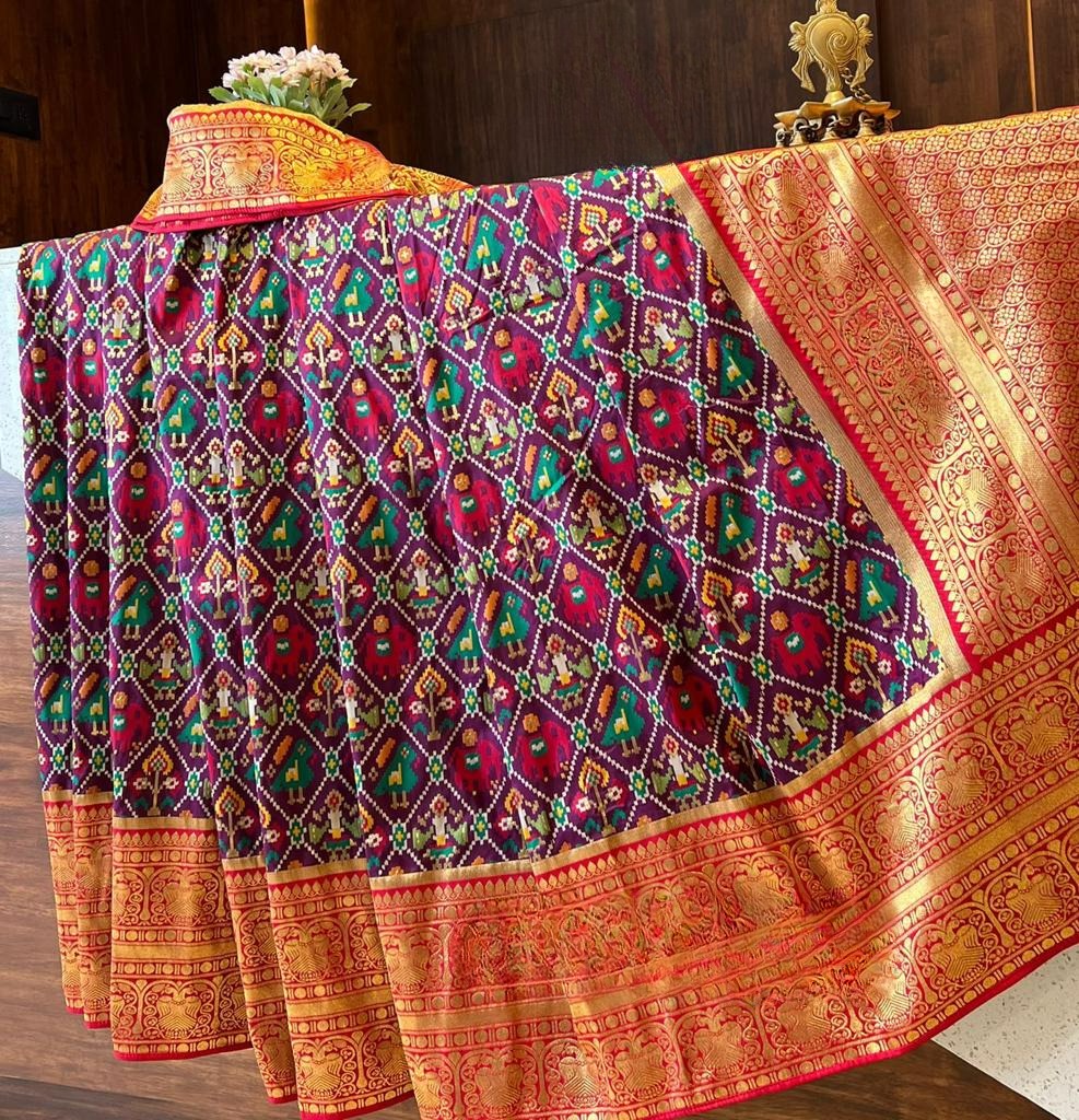 Mystic Magenta Woven Patan Patola Pure Silk Saree