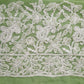 Pista Green Adah Half Jaal Hand Embroidered Lucknowi Chikankari Saree