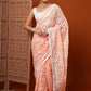 Peach Embroidered Organza Silk Saree