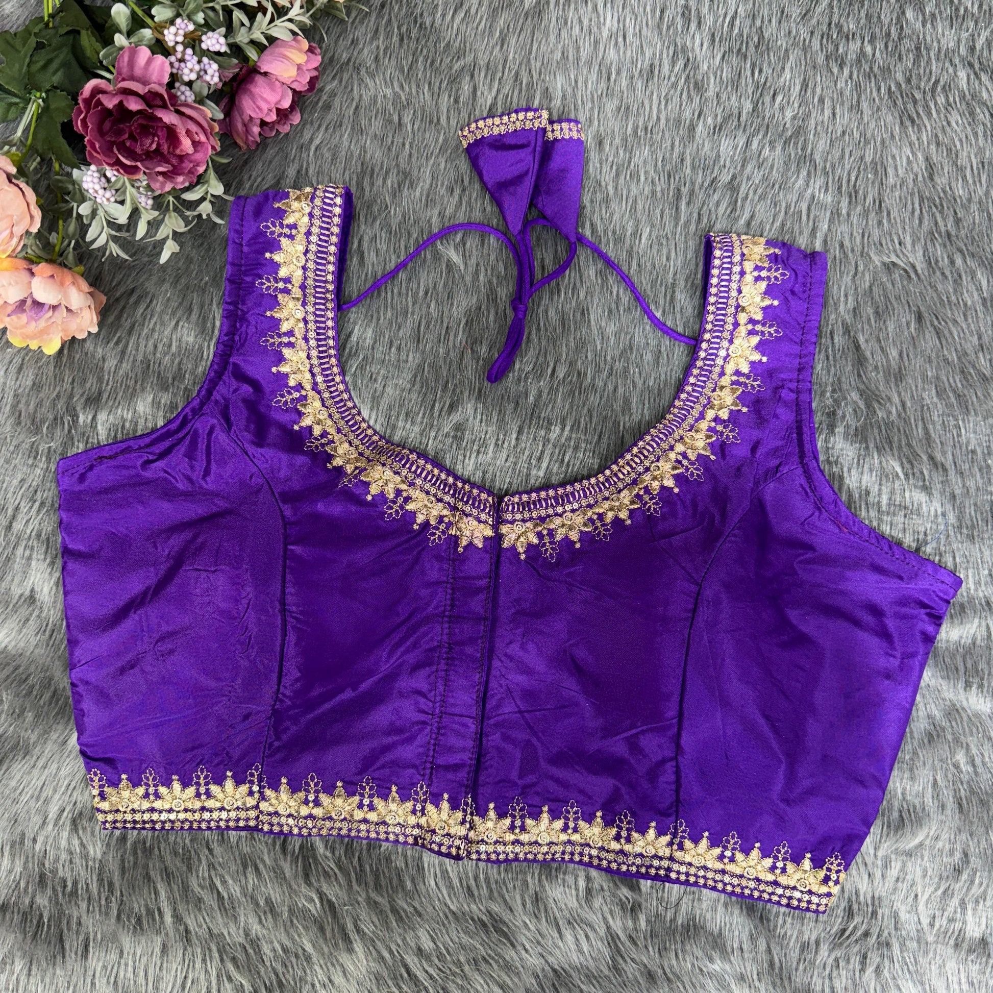 Pattu Silk Blouse With Zari Embroidery