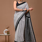 Buy Black Cotton Mulmul Saree Online - STORI