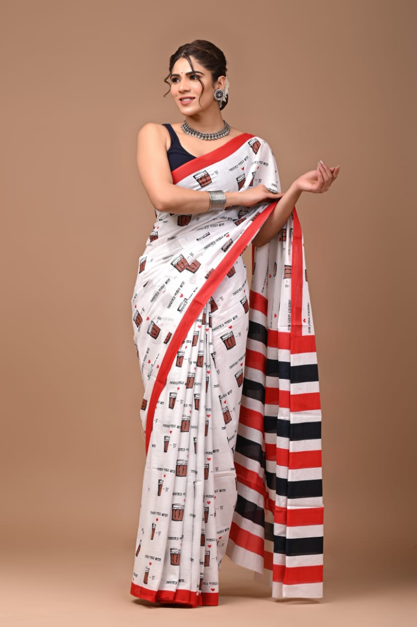 Buy Cotton Mulmul Sarees Online-STORI