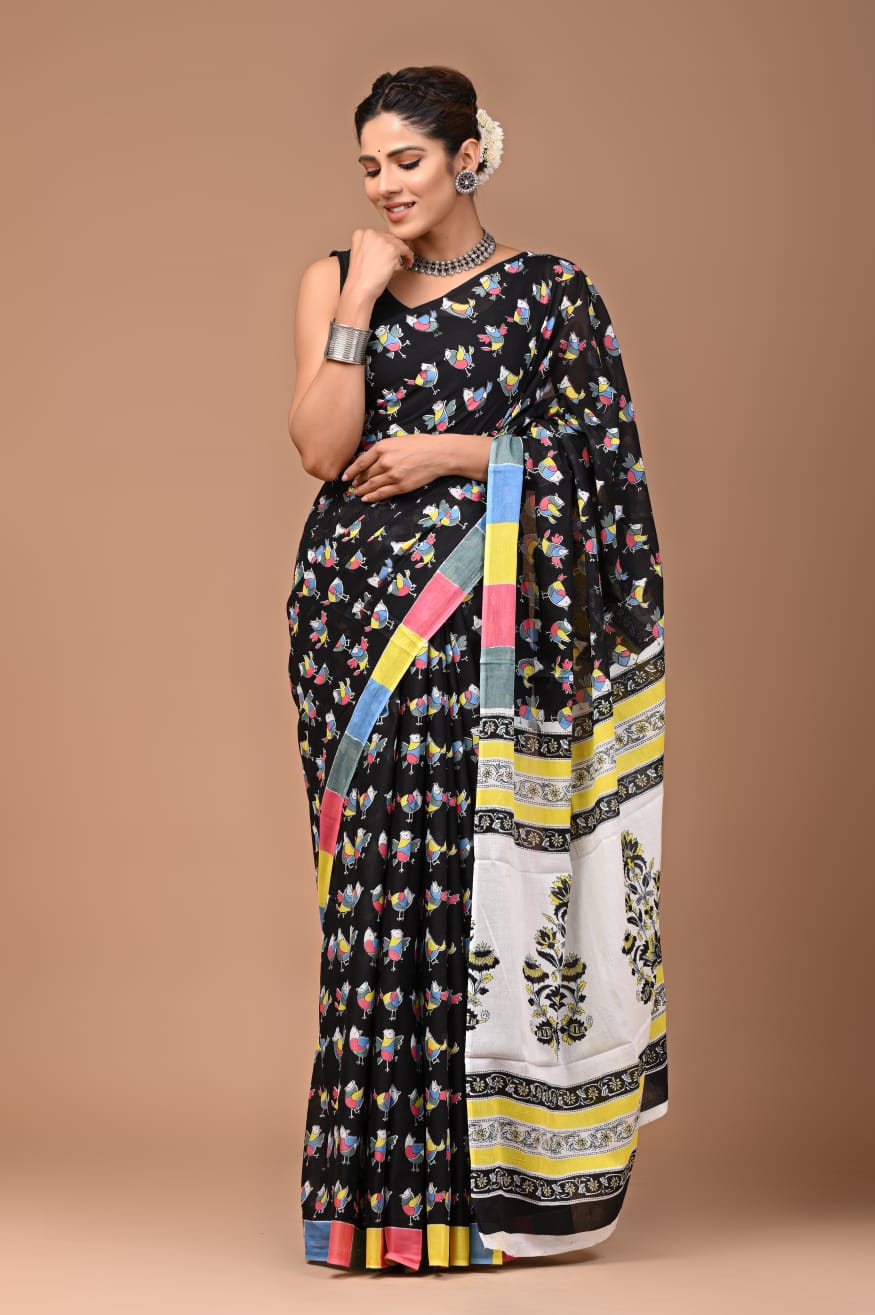 Buy Cotton Mulmul Sarees Online - STORI