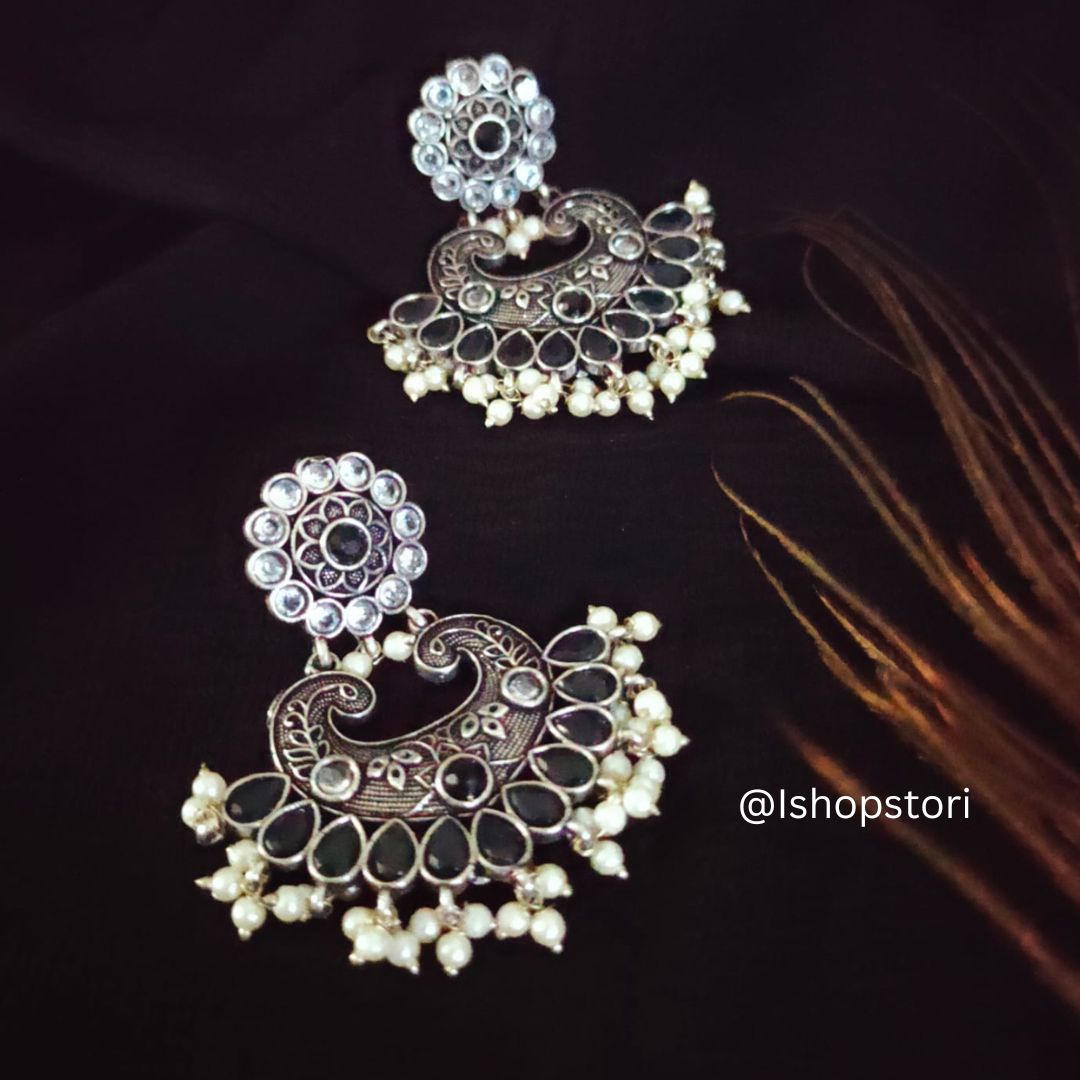 Zankhana Monalisa Stone Chandbali Earrings