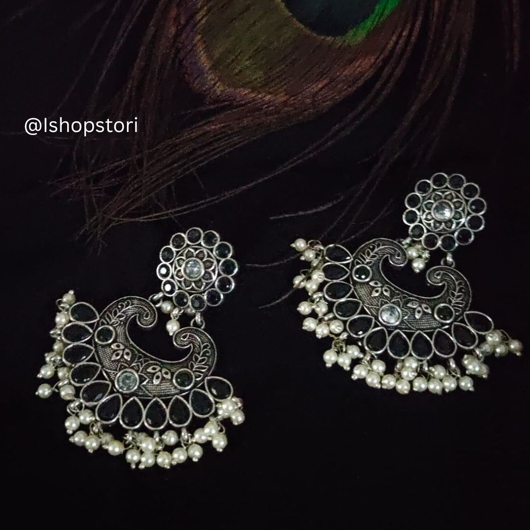 Zankhana Monalisa Stone Chandbali Earrings