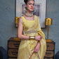 Yellow Handloom Woven Linen Saree