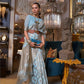 Light Blue Handloom Woven Linen Saree