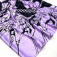 Purple & Black Abstract Printed Satin Crepe Silk Statement Saree