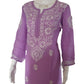 Zaarah Lavendar Handcrafted Soft Modal Cotton Chikankari Kurti