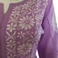 Zaarah Lavendar Handcrafted Soft Modal Cotton Chikankari Kurti