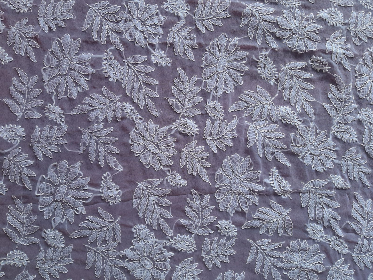 Lavendar Noor Full Jaal Hand Embroidered Lucknowi Chikankari Saree