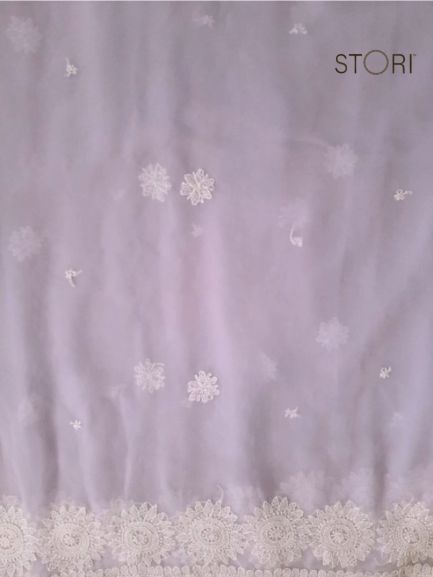 Lavendar Surya Hand Embroidered Lucknowi Chikankari Saree