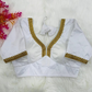 White Soft Malai Silk Solid Single Color Blouse