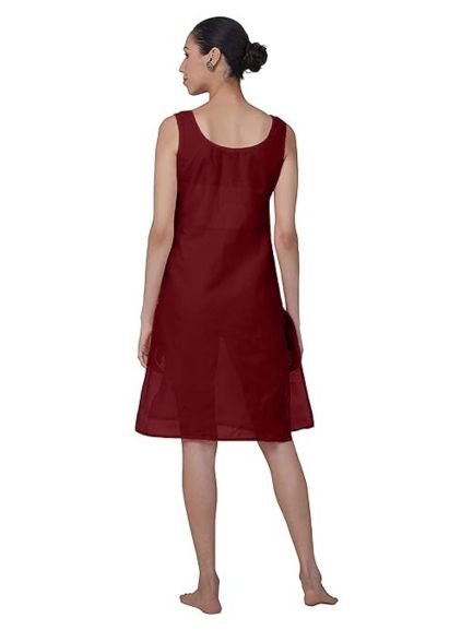 Maroon Cotton Long Inner Slip