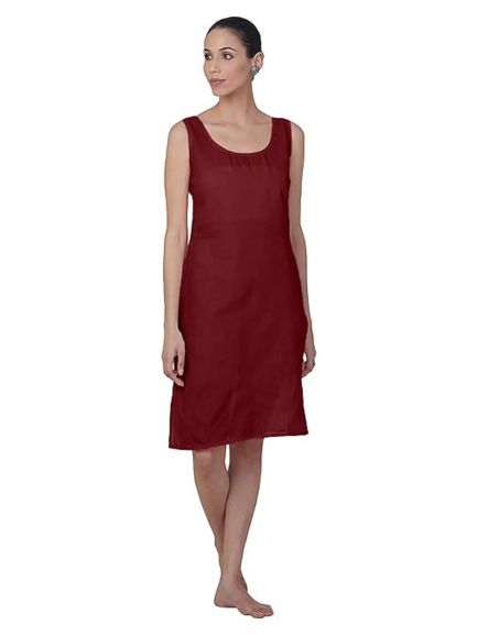 Maroon Cotton Long Inner Slip