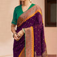 Magenta Pathani Saree With Embroidered Blouse