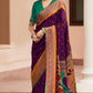 Magenta Pathani Saree With Embroidered Blouse