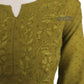 Mehendi Green Dobby Cotton Short Chikankari Kurti